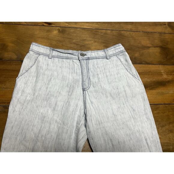 Michael Stars Pants Womens Small Blue Straight Linen Blend - Picture 3 of 9